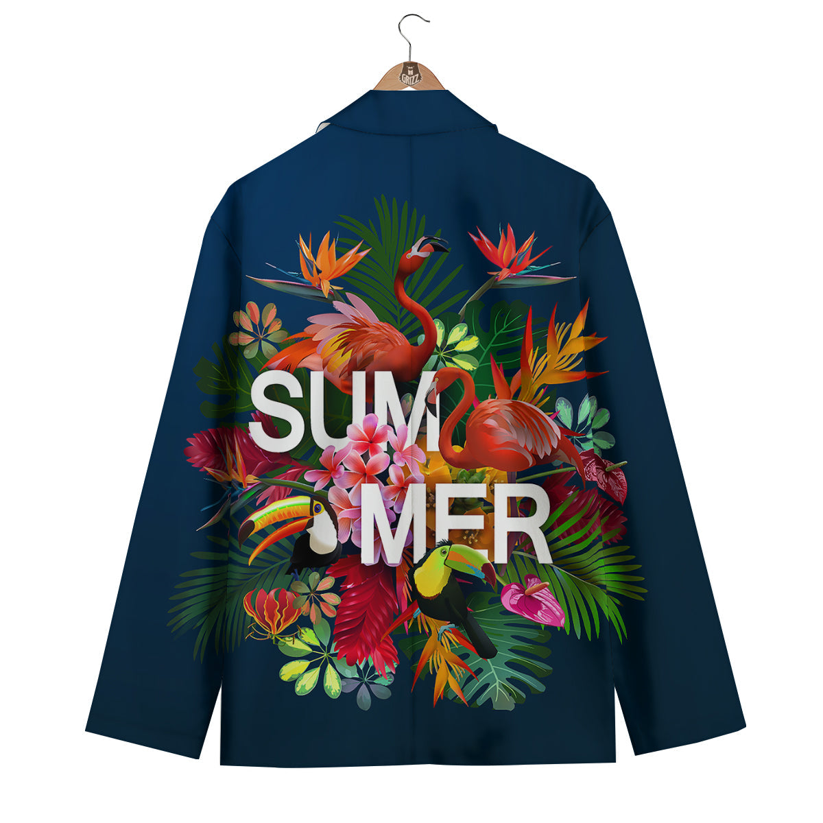 Summer Tropical Birds And Flowers For Travel Print Men's Blazer-grizzshop