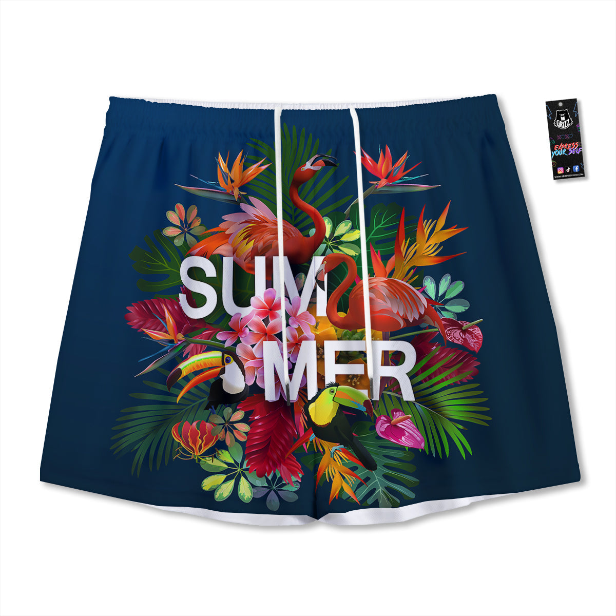 Texture French Fries Print Mesh Shorts