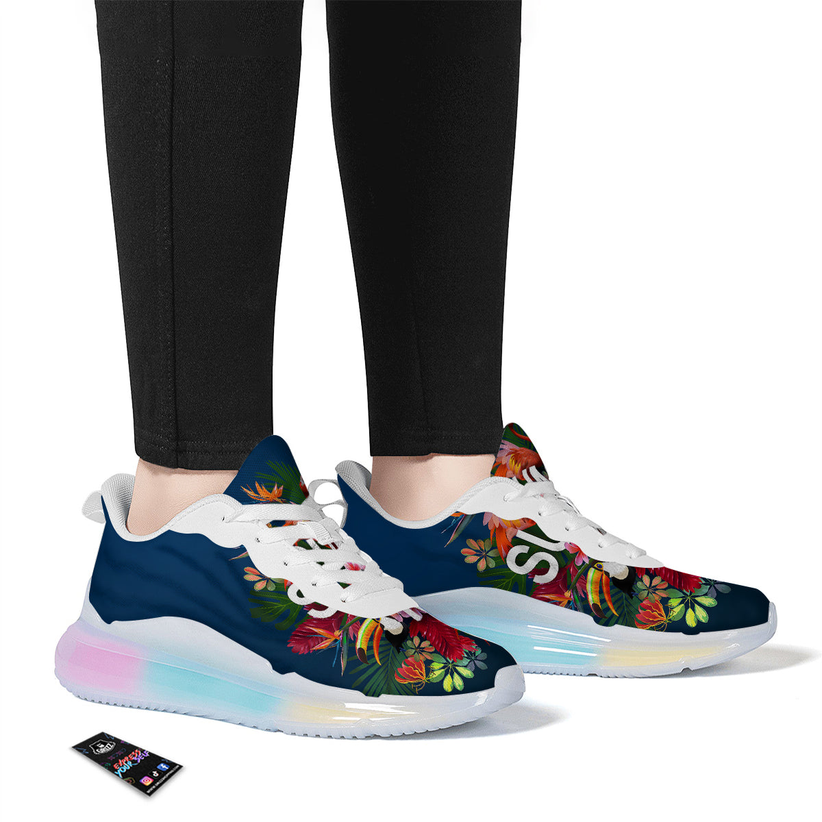 Summer Tropical Birds And Flowers For Travel Print Running Sneakers-grizzshop