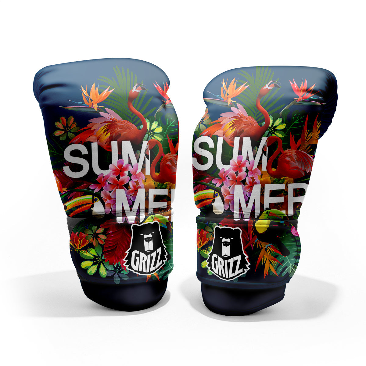 Summer Tropical Birds And Flowers For Travel Print Pro Boxing Glove