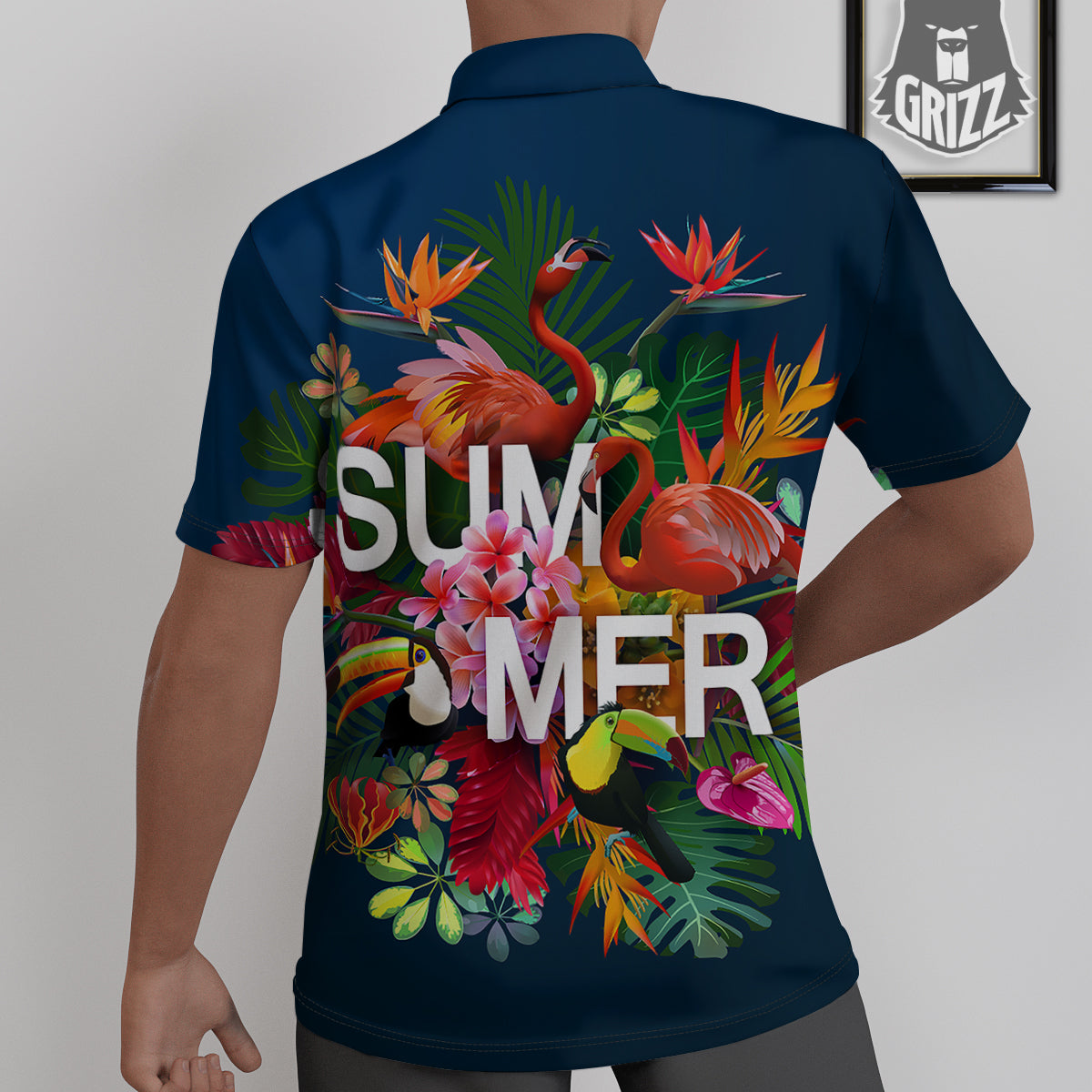 Summer Tropical Birds And Flowers For Travel Print Untucked Shirts-grizzshop