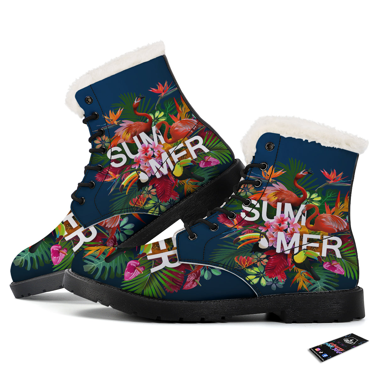 Summer Tropical Birds And Flowers For Travel Print Winter Boots-grizzshop