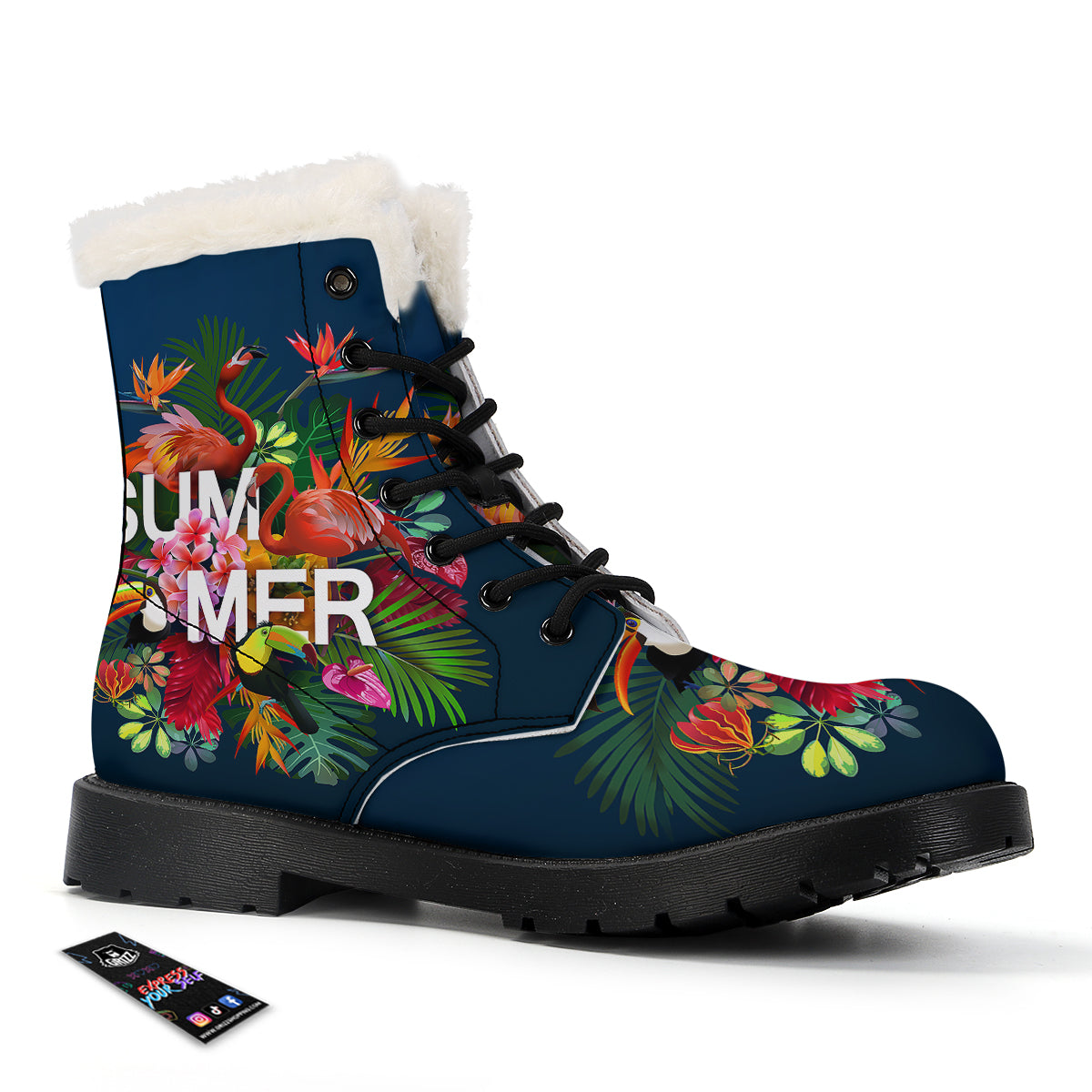 Summer Tropical Birds And Flowers For Travel Print Winter Boots-grizzshop