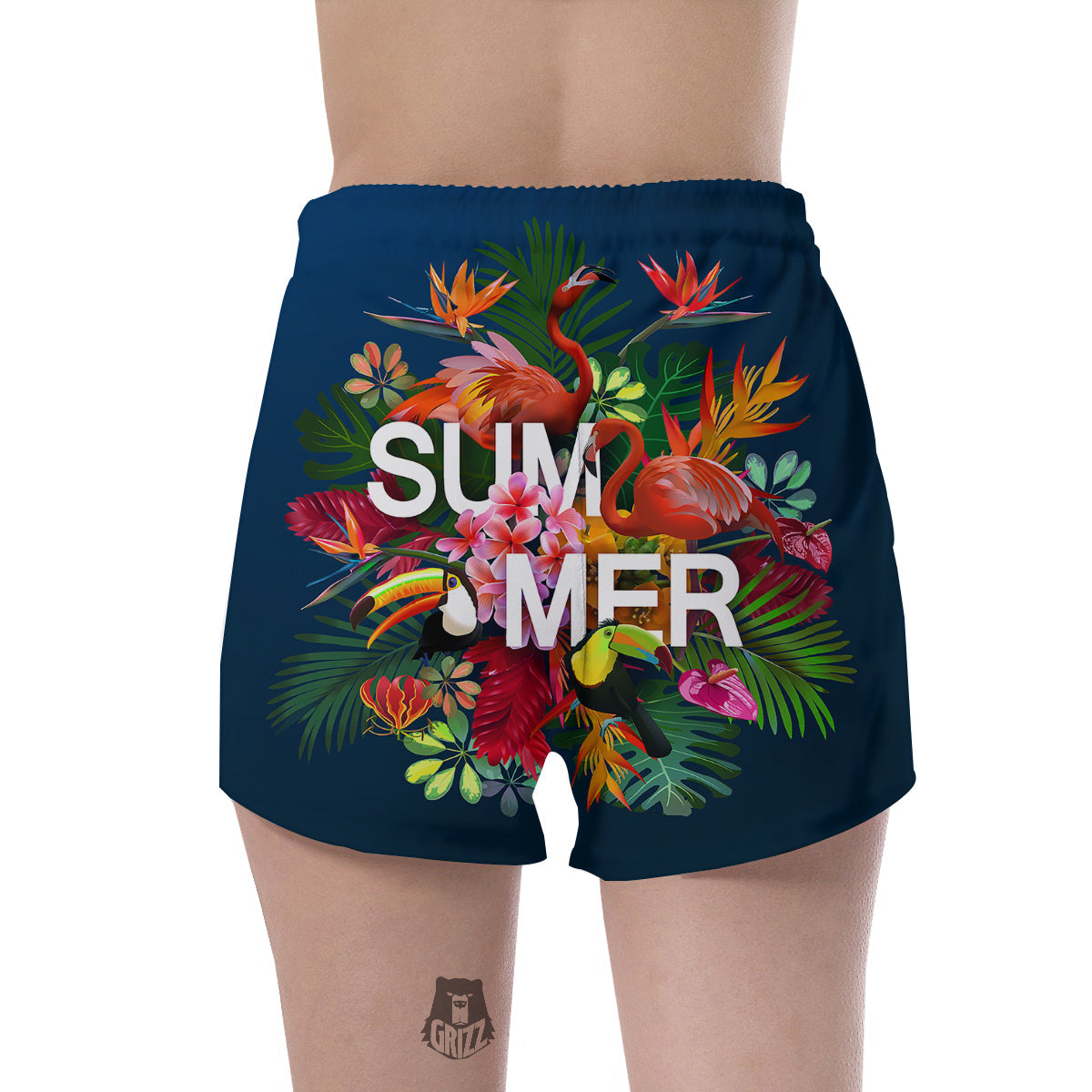 Summer Tropical Birds And Flowers For Travel Print Women's Shorts-grizzshop