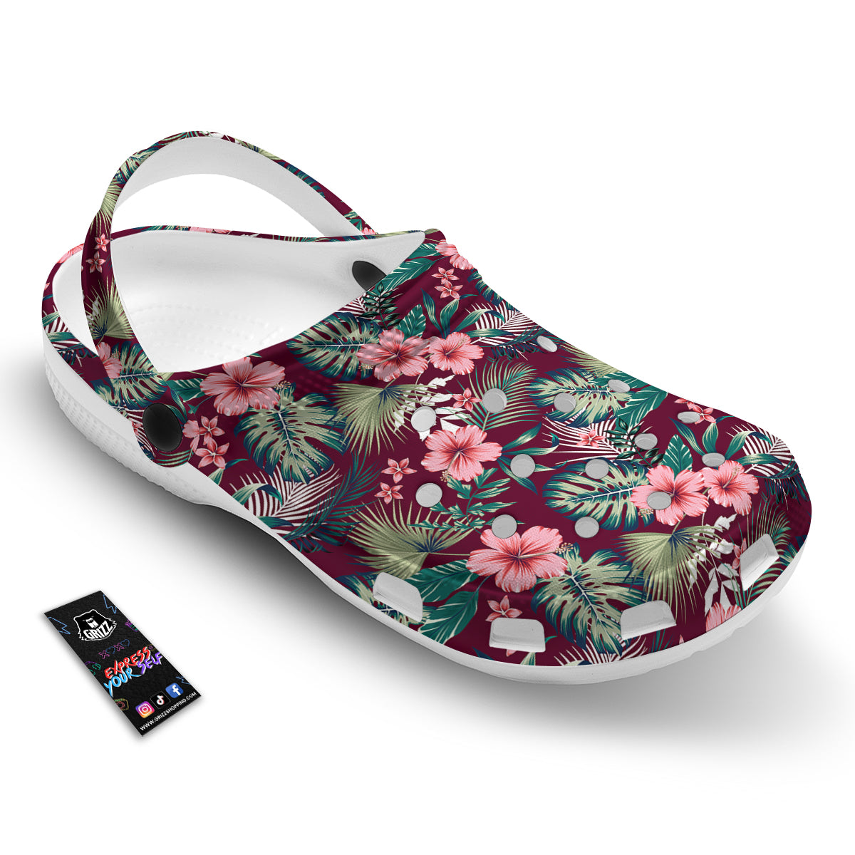 Summer Tropical Print Pattern Clog-grizzshop