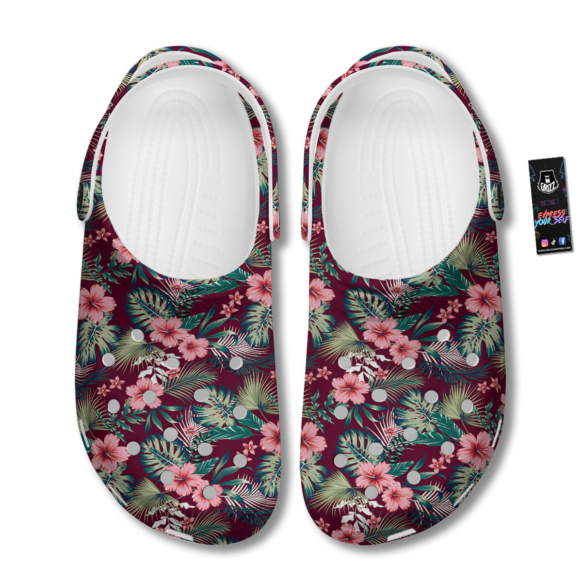 Summer Tropical Print Pattern Clog-grizzshop