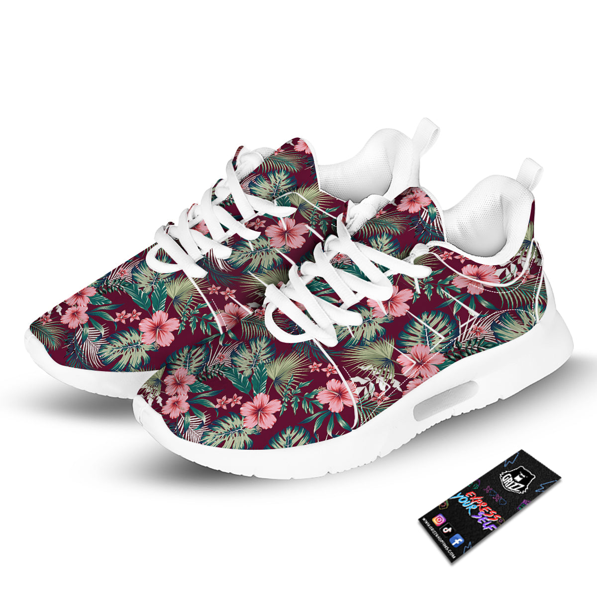 Summer Tropical Print Pattern Tennis Shoes-grizzshop