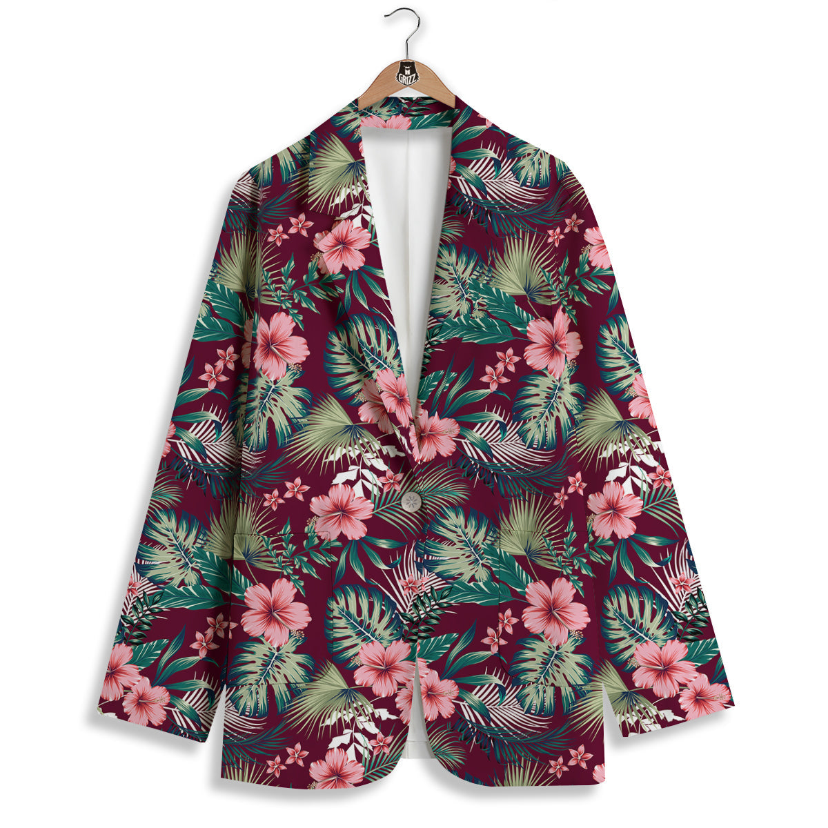 Summer Tropical Print Pattern Women's Blazer-grizzshop