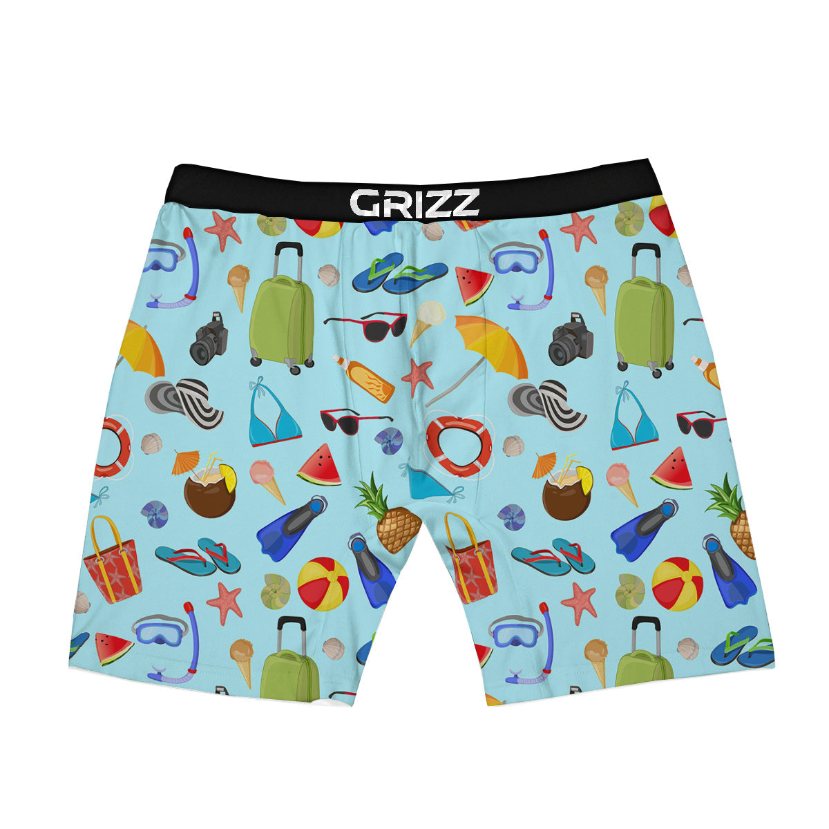 Summer Vacation Travel Print Pattern Boxer Briefs-grizzshop