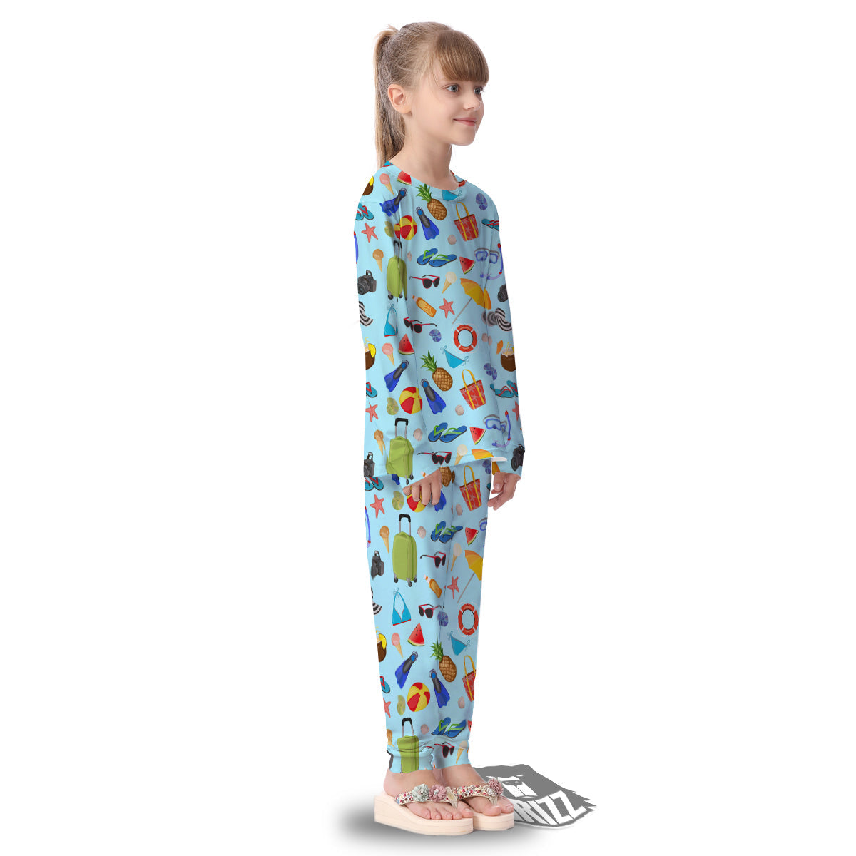 Summer Vacation Travel Print Pattern Kid's Pajamas-grizzshop
