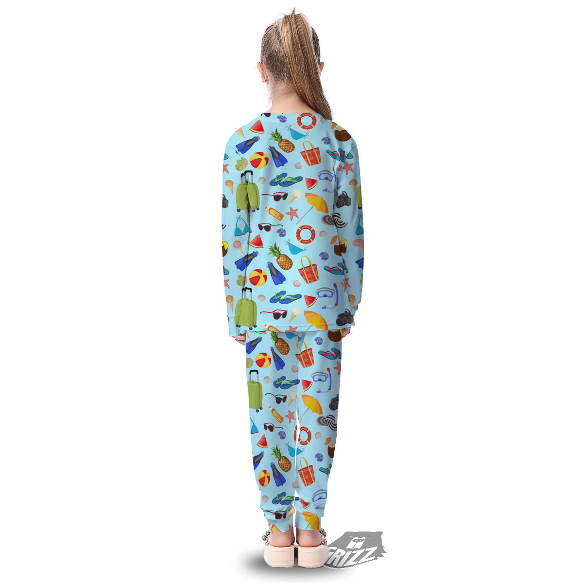 Summer Vacation Travel Print Pattern Kid's Pajamas-grizzshop