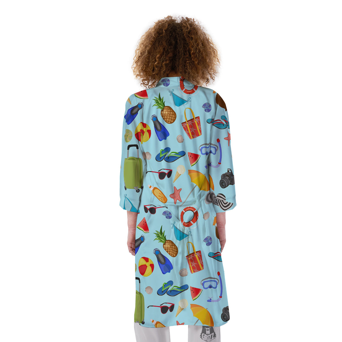 Summer Vacation Travel Print Pattern Kimono-grizzshop