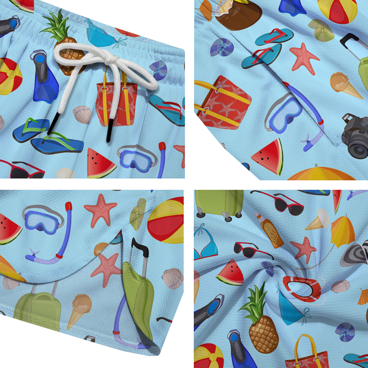 Summer Vacation Travel Print Pattern Men's Running Shorts-grizzshop