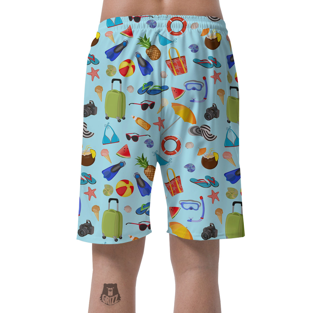 Summer Vacation Travel Print Pattern Men's Shorts-grizzshop