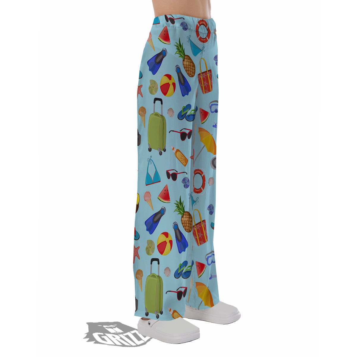 Summer Vacation Travel Print Pattern Pajama Pants-grizzshop