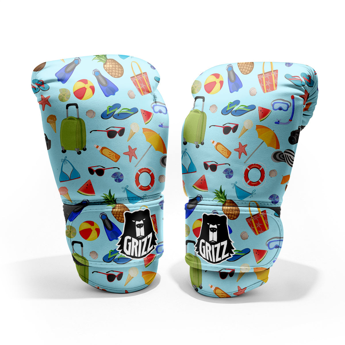Summer Vacation Travel Print Pattern Pro Boxing Glove