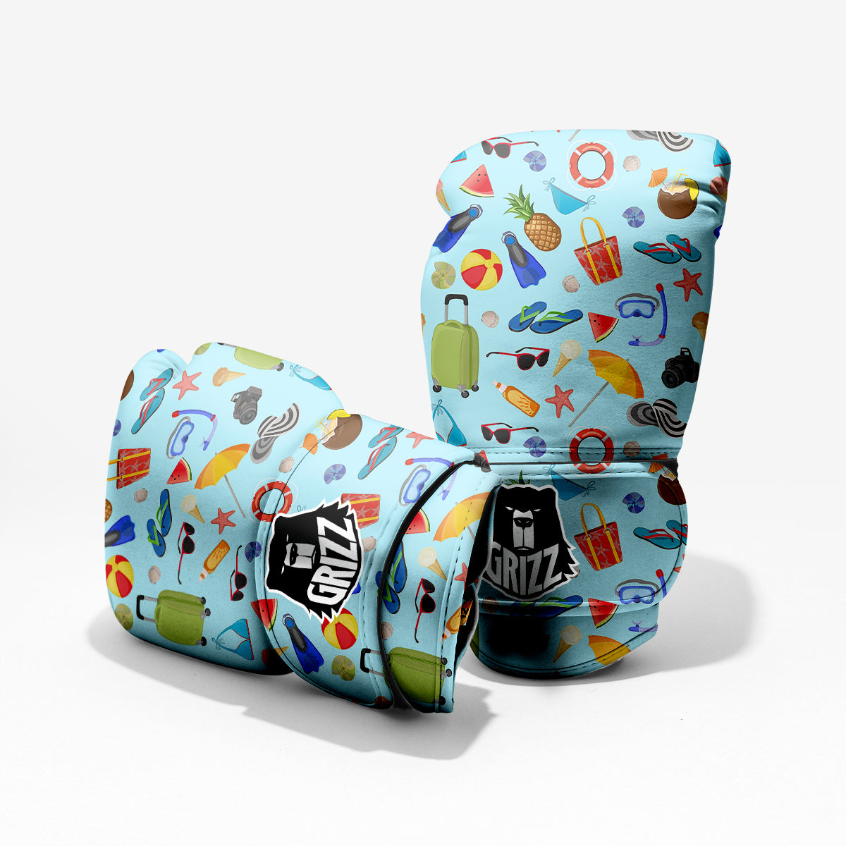 Summer Vacation Travel Print Pattern Pro Boxing Glove