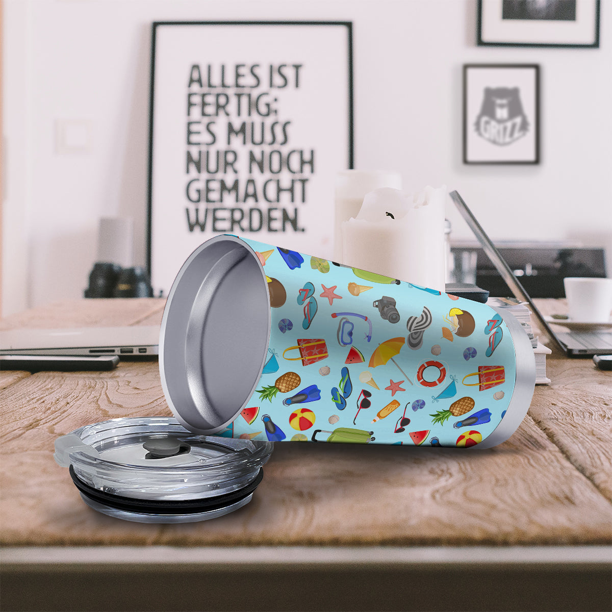 Summer Vacation Travel Print Pattern Tumbler-grizzshop