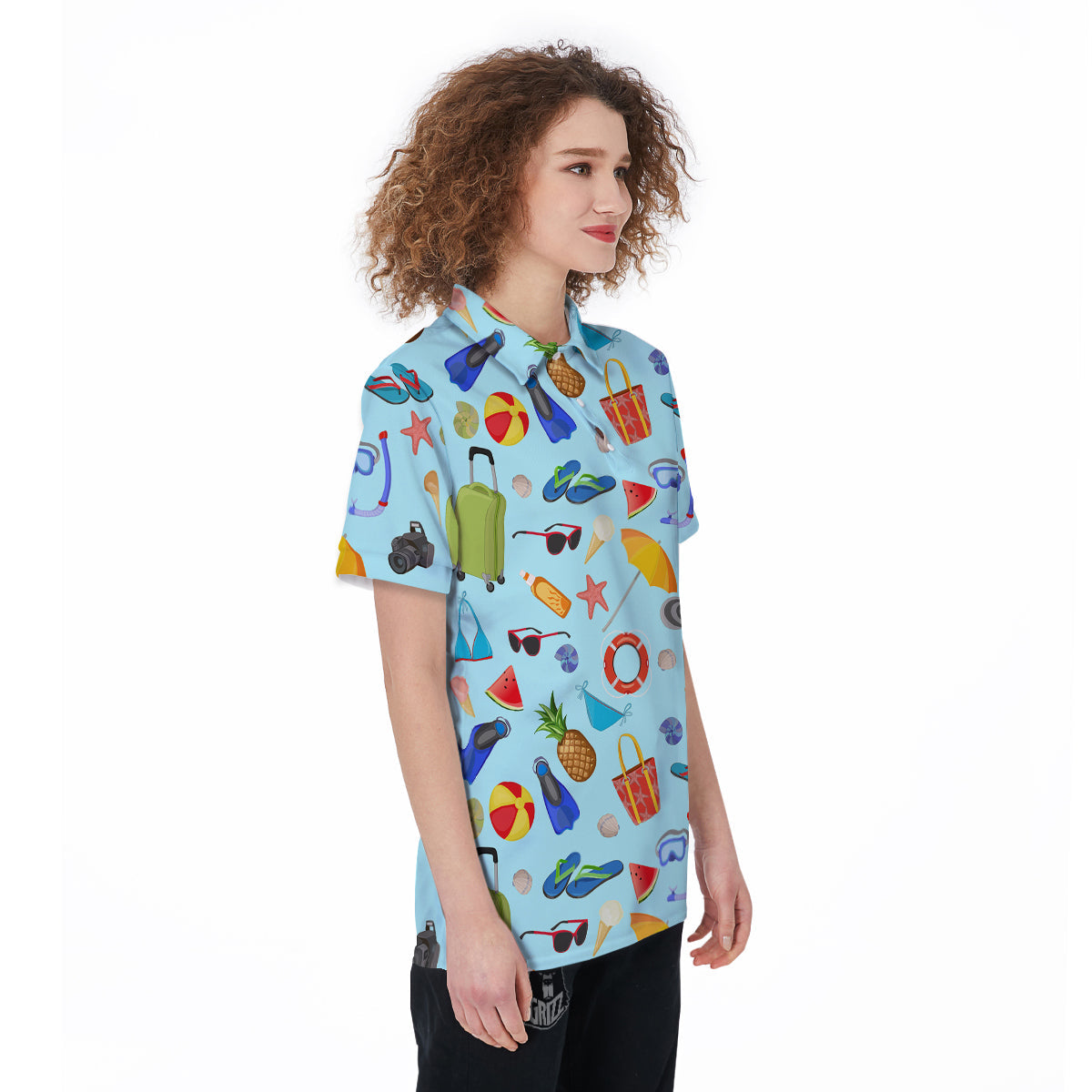 Summer Vacation Travel Print Pattern Women's Golf Shirts-grizzshop