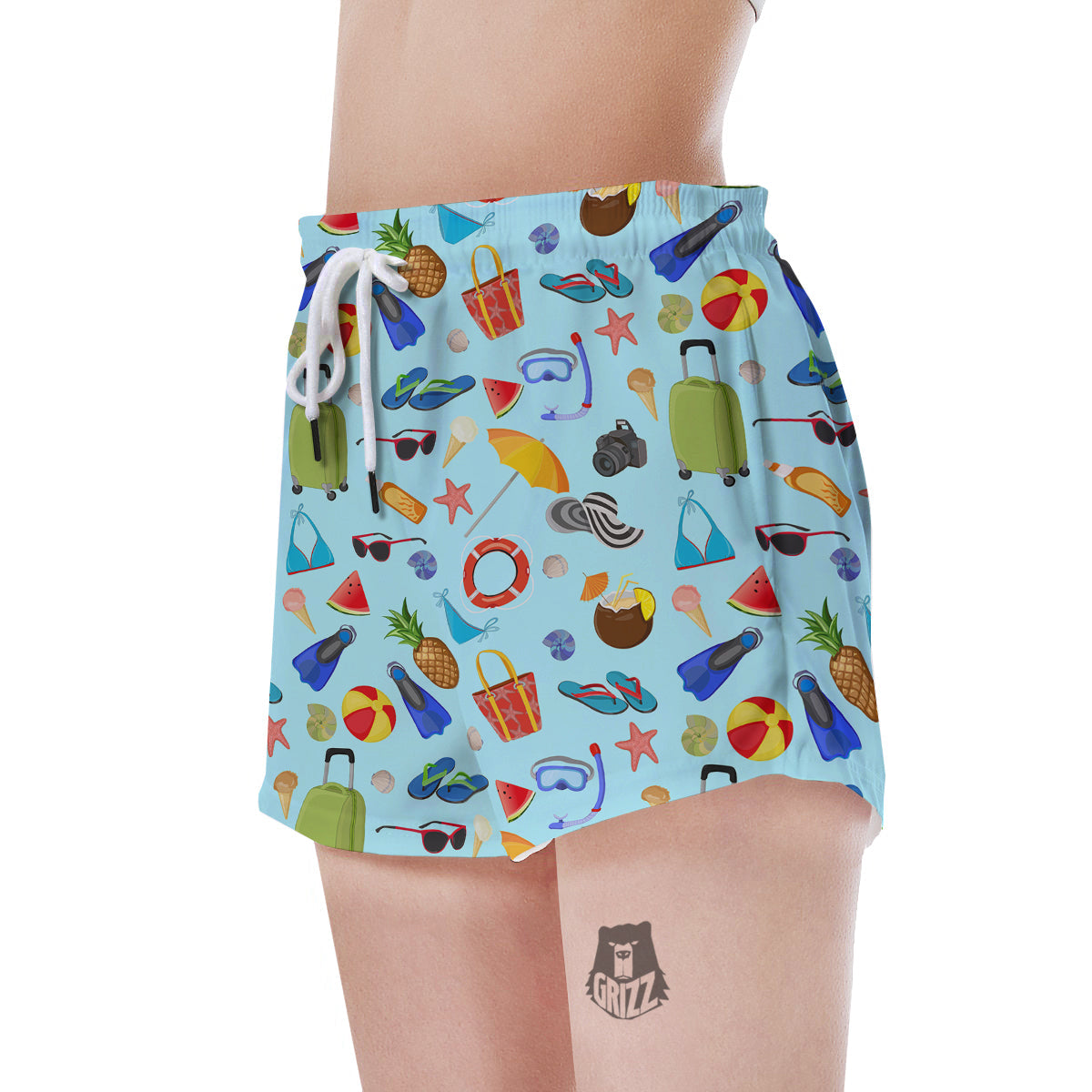 Summer Vacation Travel Print Pattern Women's Shorts-grizzshop