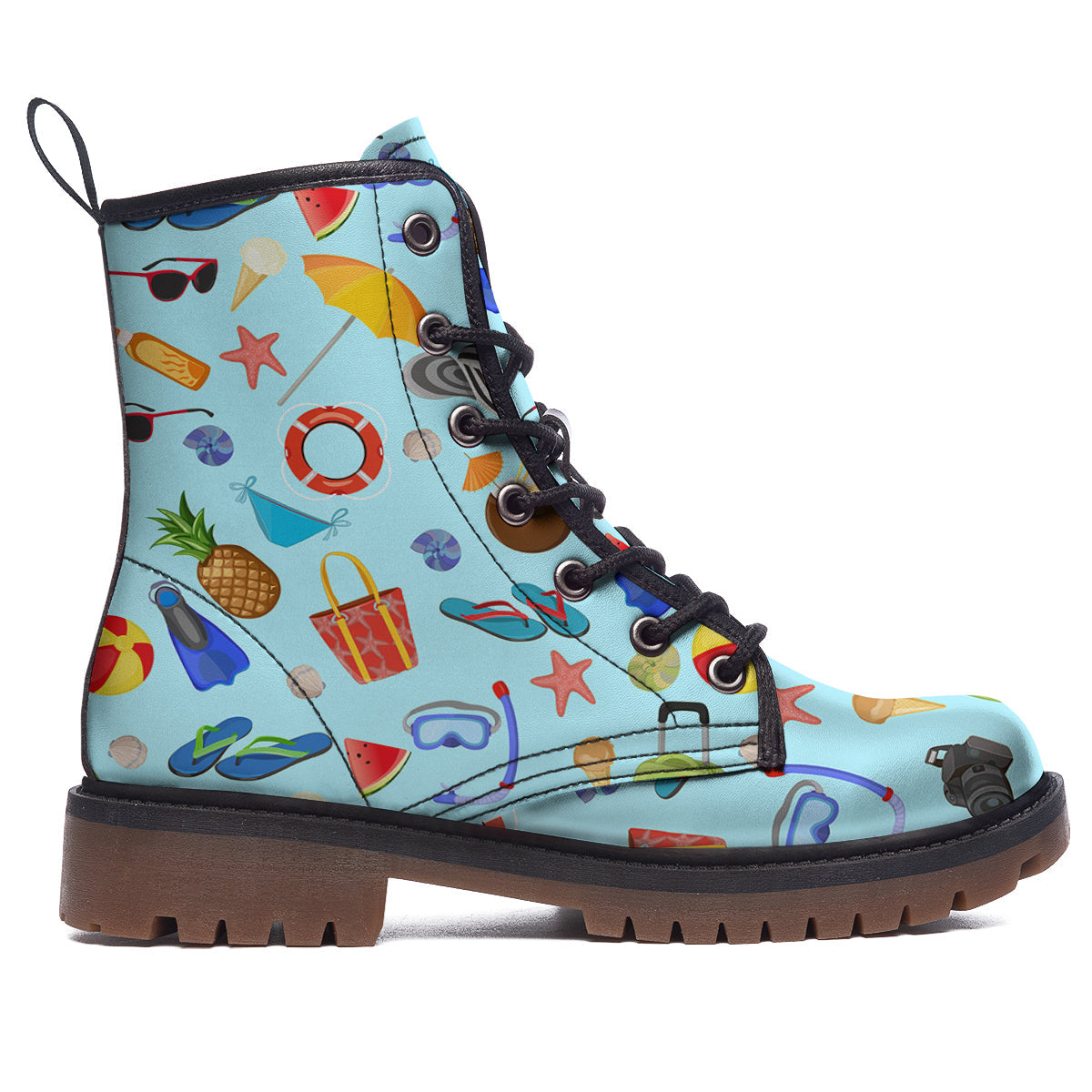 Summer Vacation Travel Print Pattern Work Boots-grizzshop