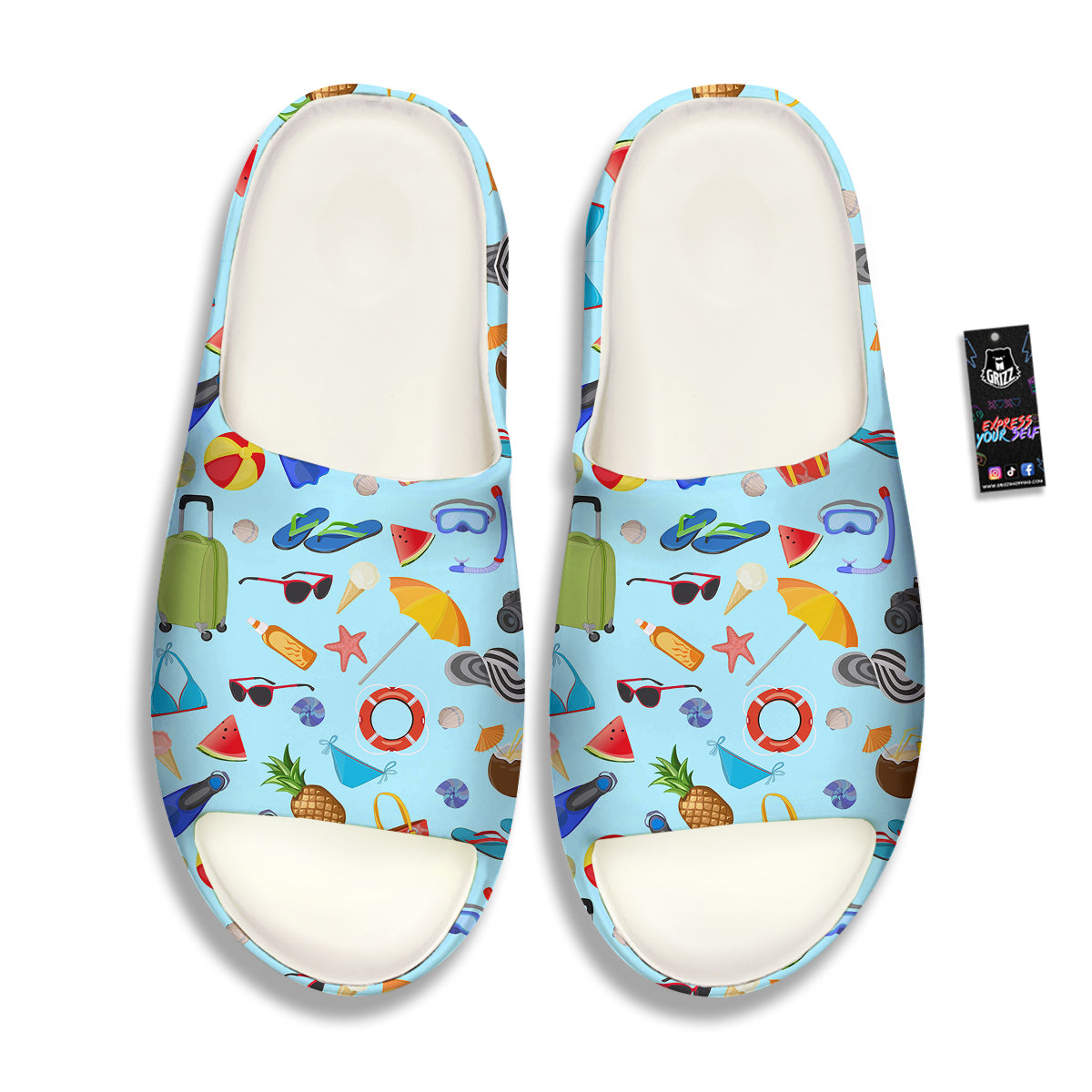 Summer Vacation Travel Print Pattern Sandals-grizzshop