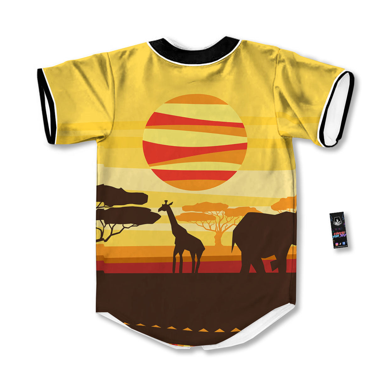 Sun African Print Baseball Jersey-grizzshop