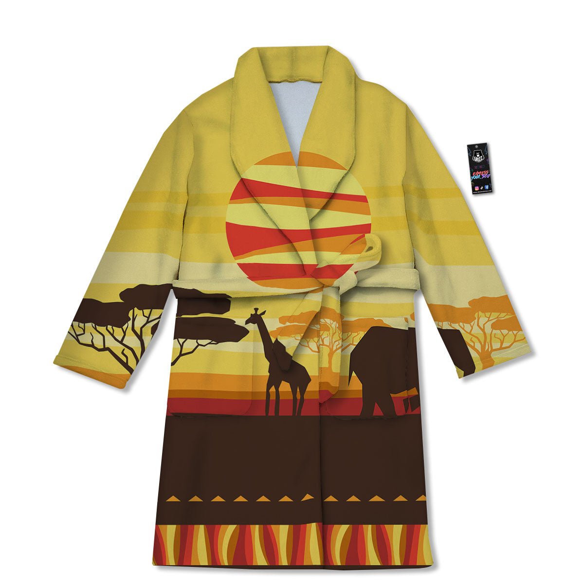 Sun African Print Bathrobe-grizzshop