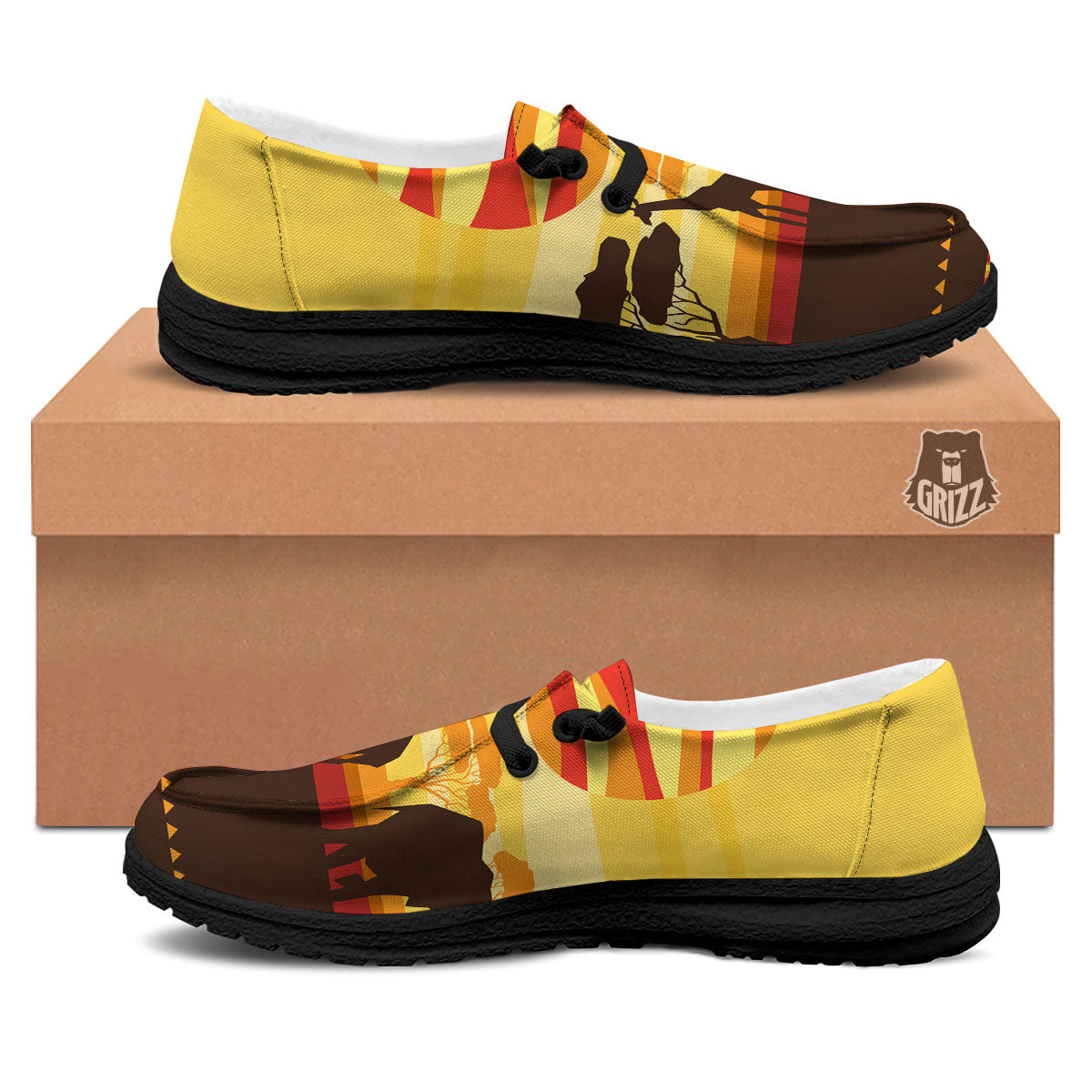 Sun African Print Black Loafers-grizzshop