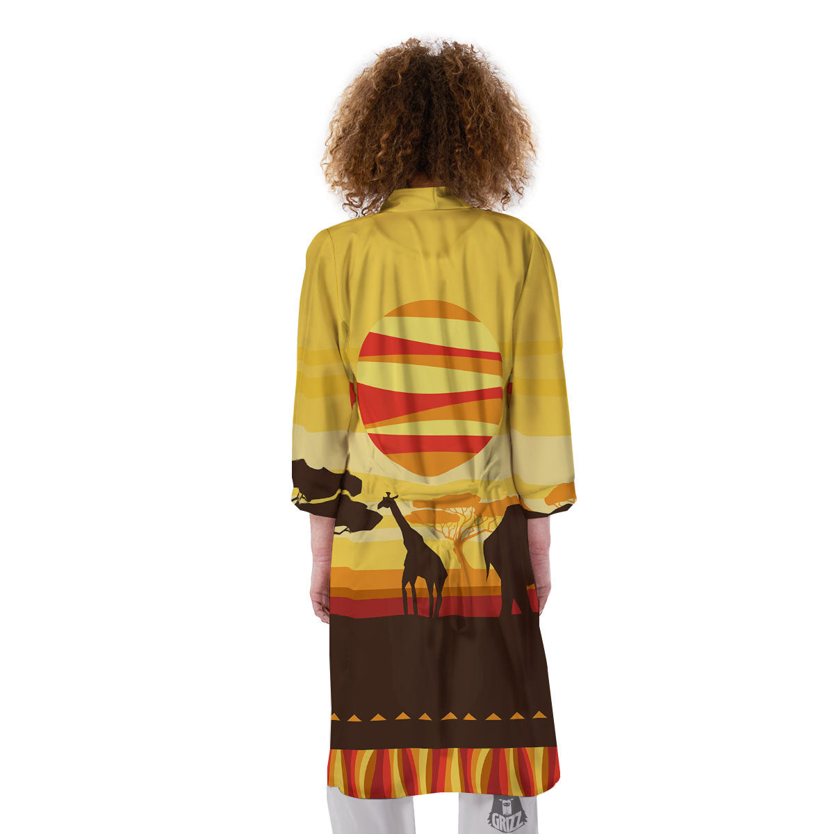 Sun African Print Kimono-grizzshop