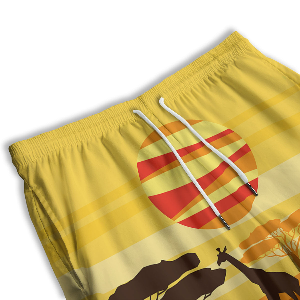 Sun African Print Men's Athletic Shorts