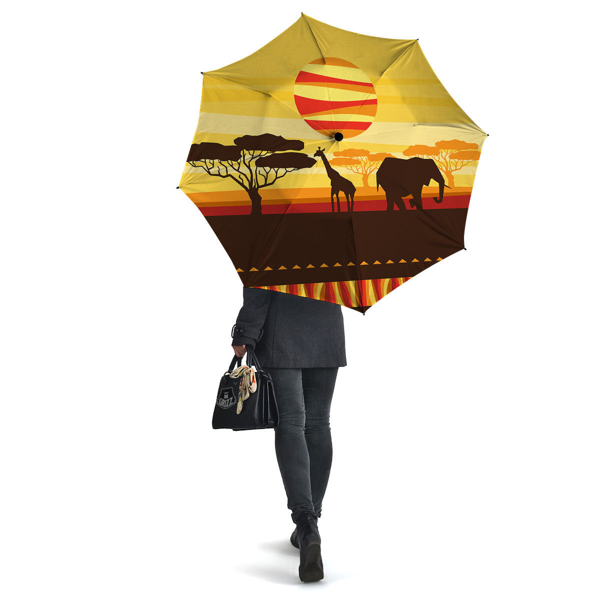 Sun African Print Umbrella-grizzshop