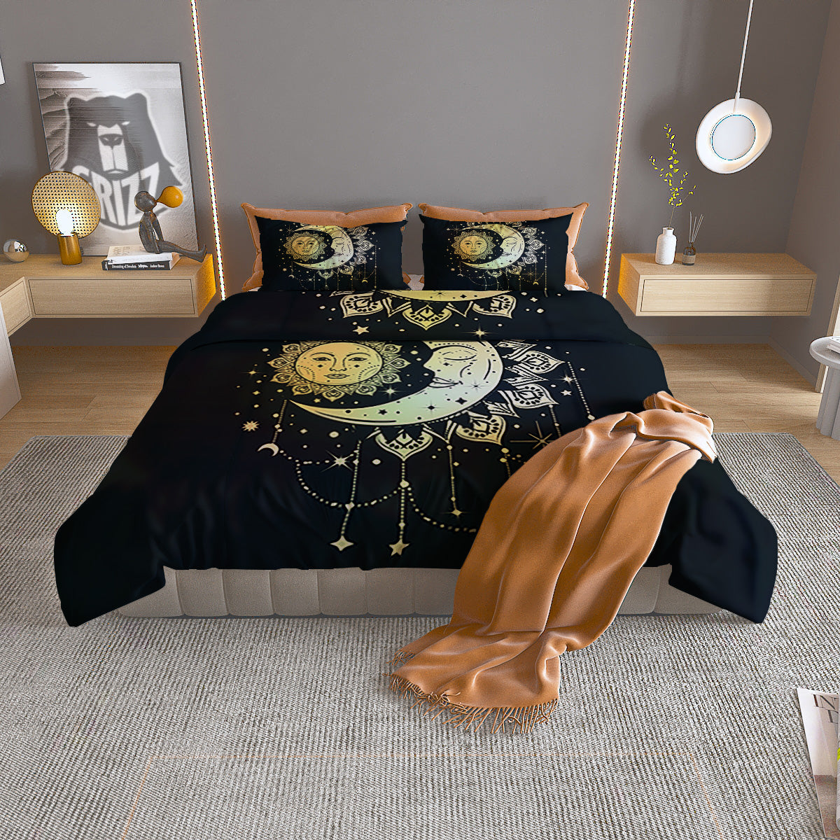 Space Deep Print Duvet Cover Bedding Set