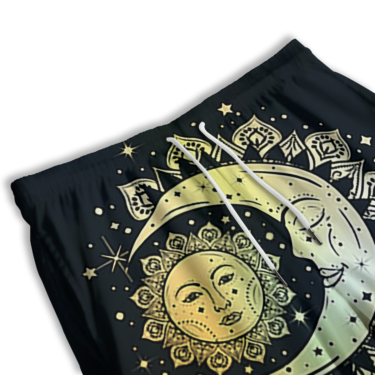 Sun And Bohemian Moon Print Men's Athletic Shorts
