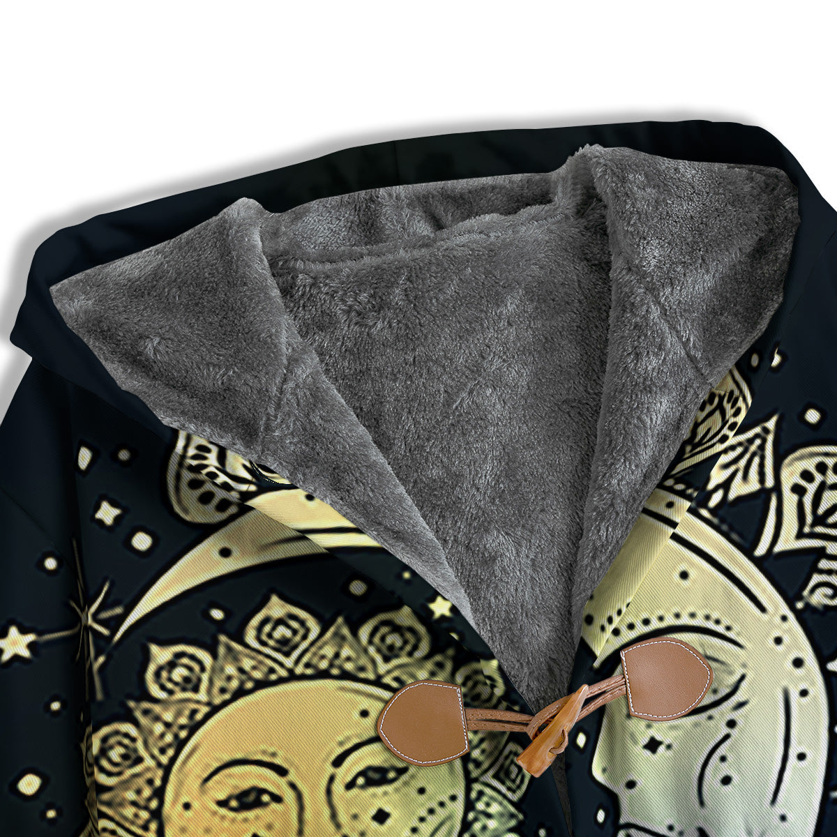 Sun And Bohemian Moon Print Men's Windbreaker Jacket-grizzshop