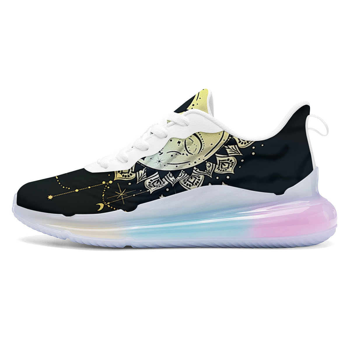 Sun And Bohemian Moon Print Running Sneakers-grizzshop