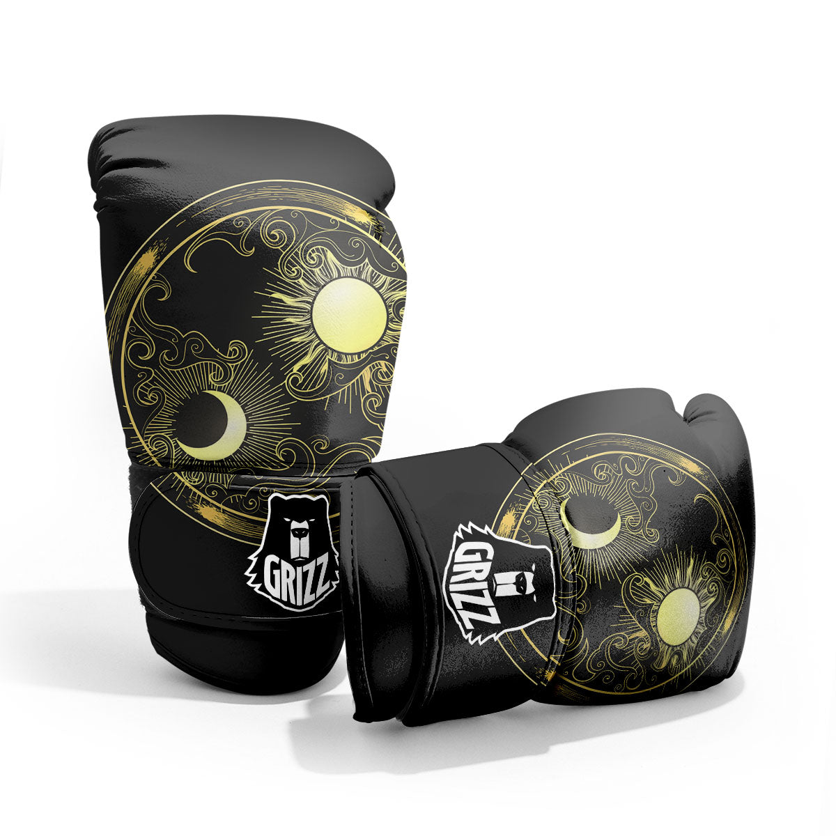 Sun And Gold Moon Print Pro Boxing Glove