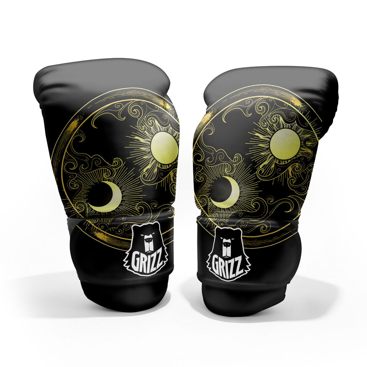 Sun And Gold Moon Print Pro Boxing Glove
