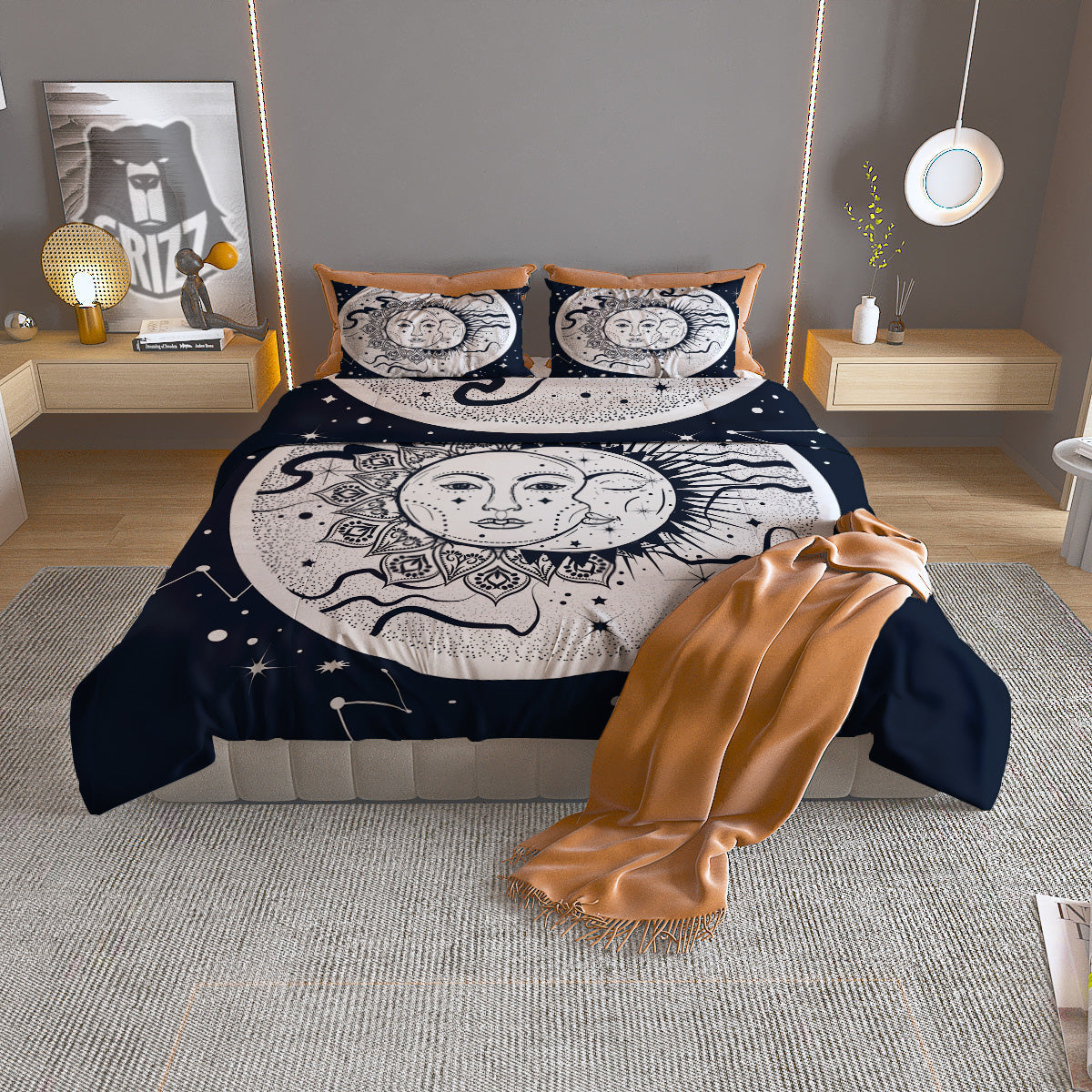 Space Endless Print Duvet Cover Bedding Set