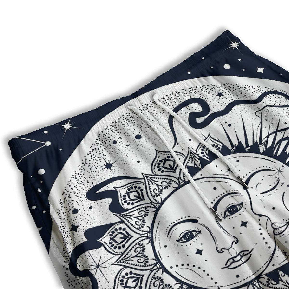 Sun And Moon Bohemian Celestial Print Men's Athletic Shorts