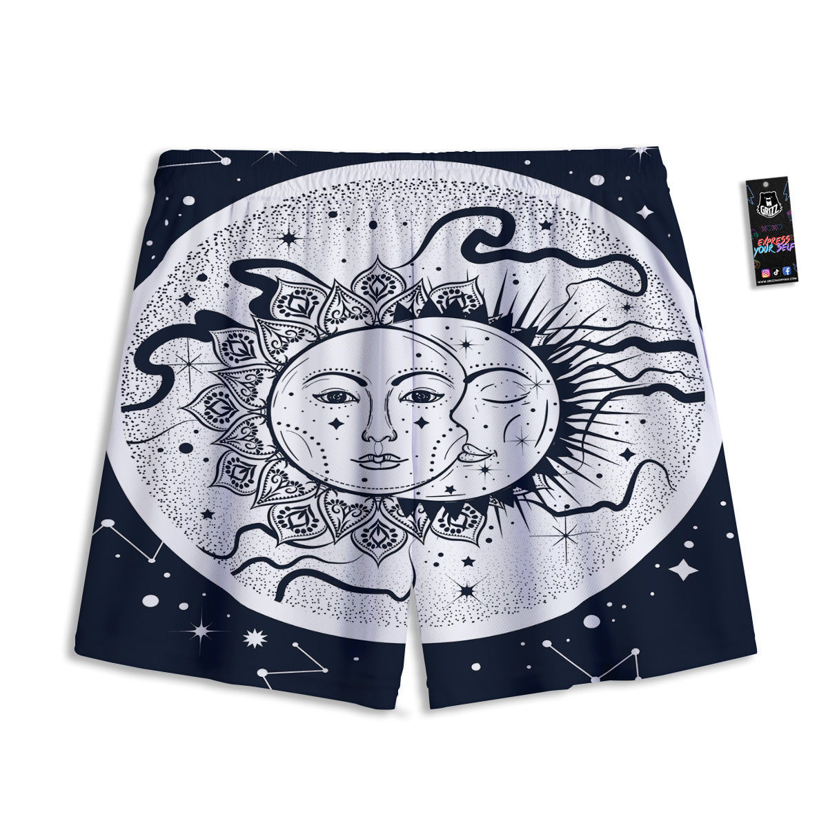 Space Endless Print Mesh Shorts