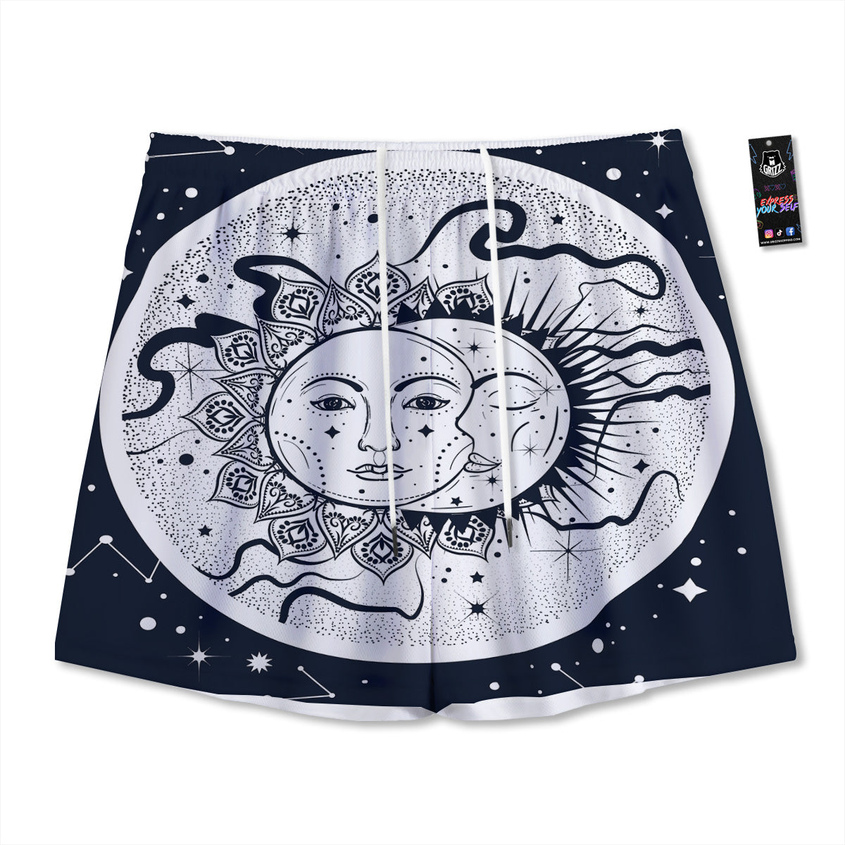Space Endless Print Mesh Shorts