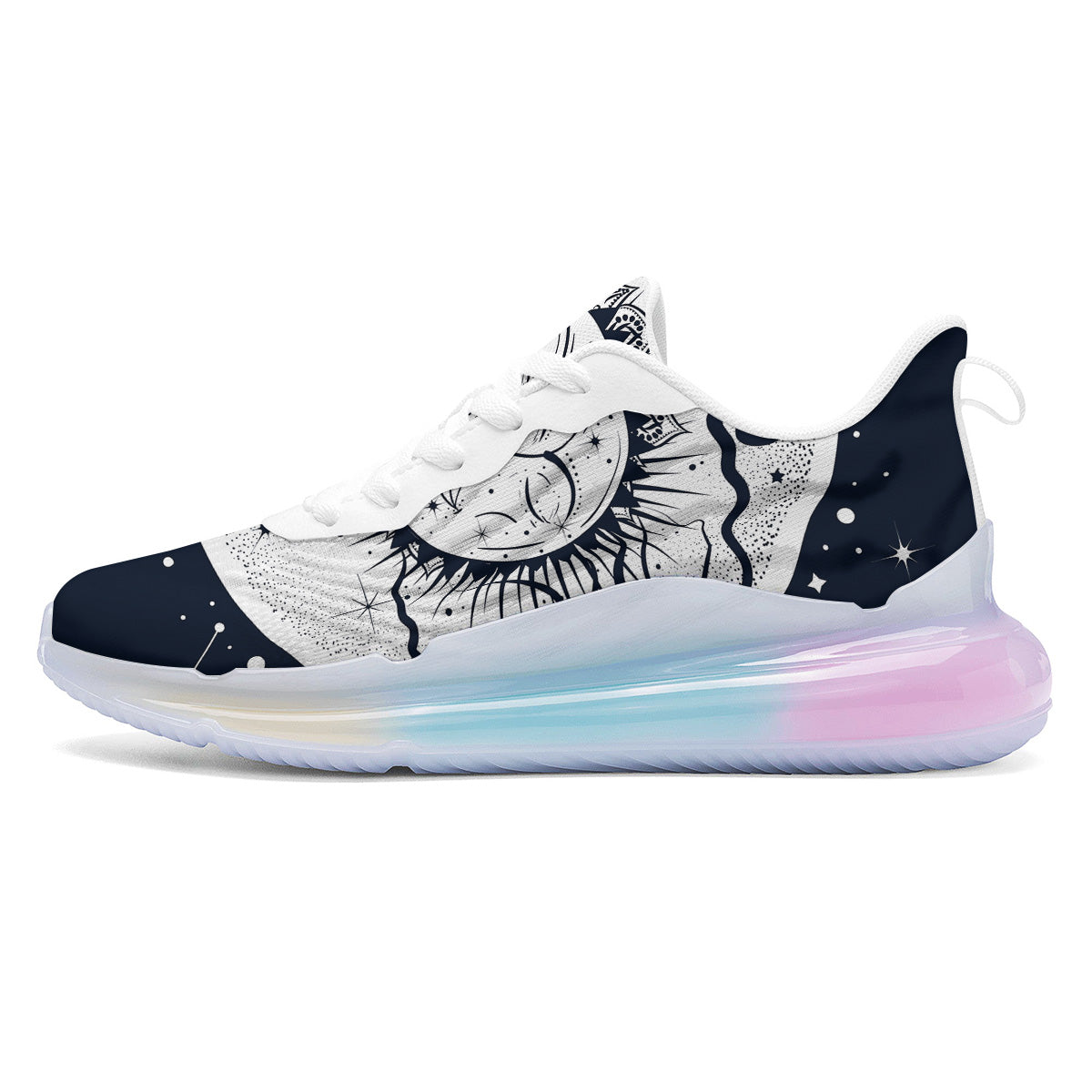 Sun And Moon Bohemian Celestial Print Running Sneakers-grizzshop