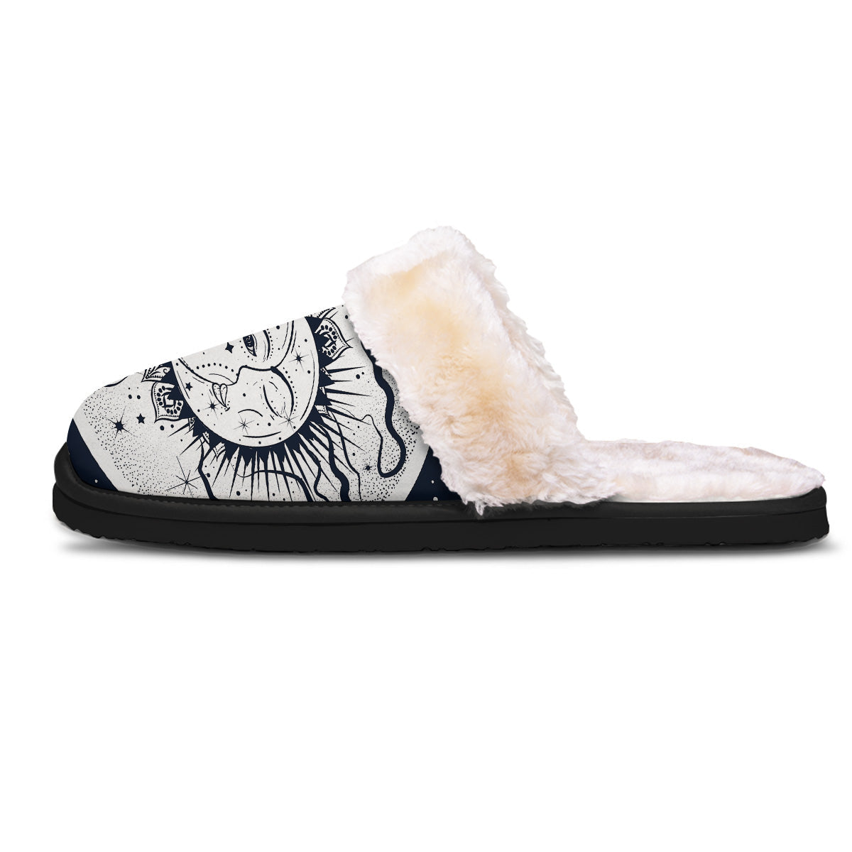 Sun And Moon Bohemian Celestial Print Slippers-grizzshop