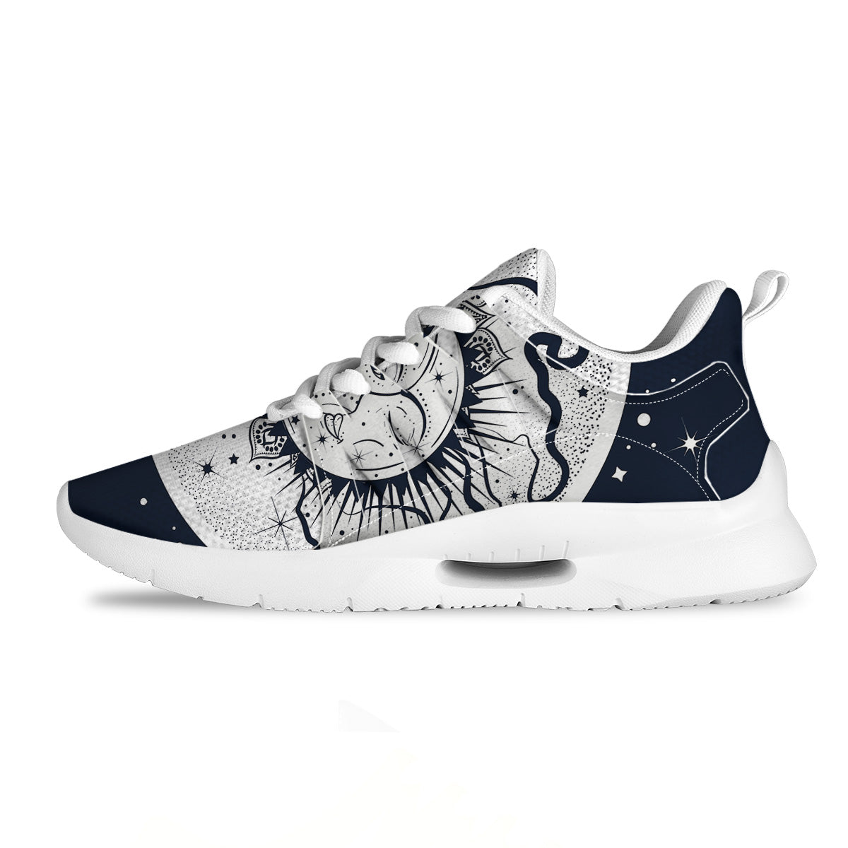 Sun And Moon Bohemian Celestial Print Tennis Shoes-grizzshop