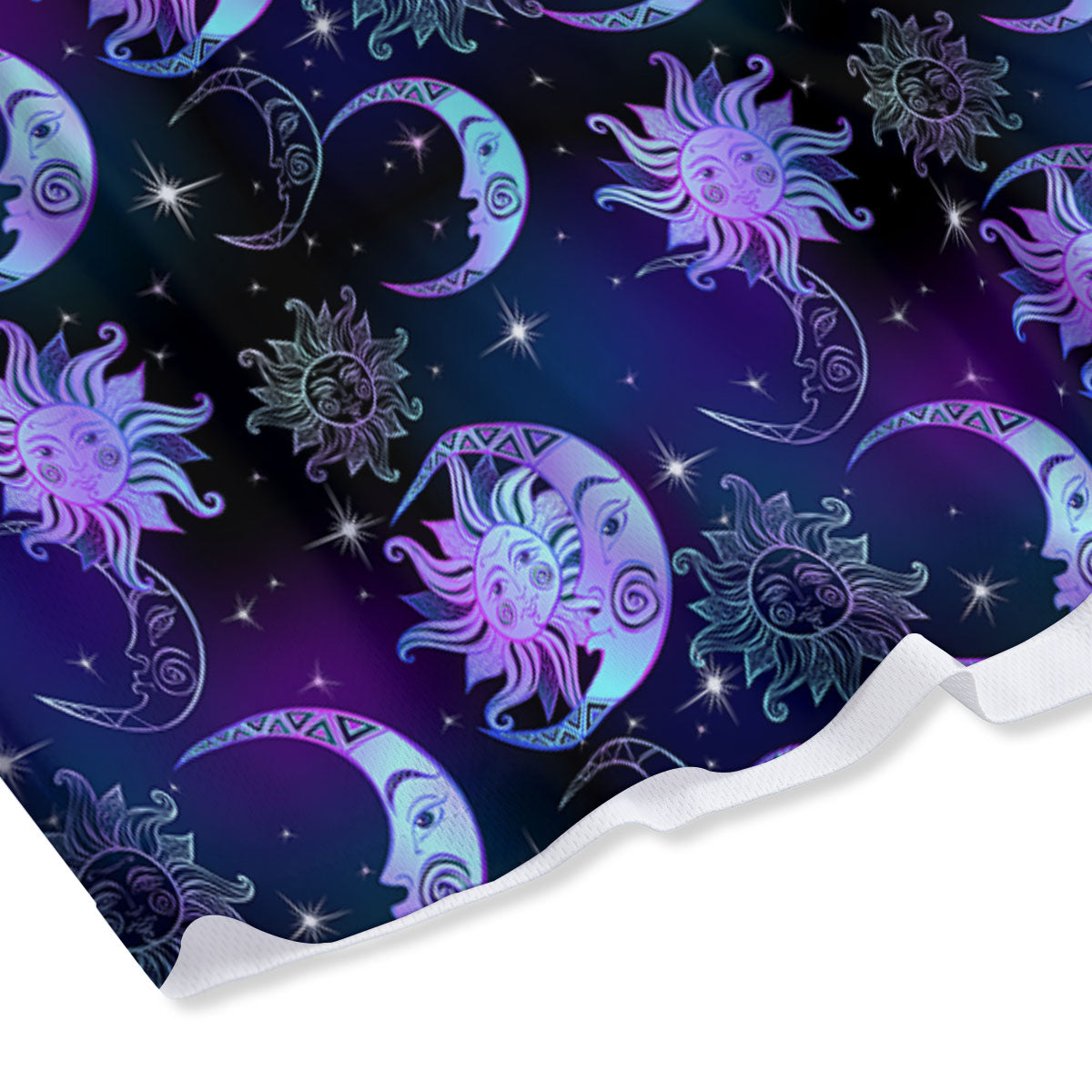 Sun And Moon Galaxy Celestial Print Mesh Shorts