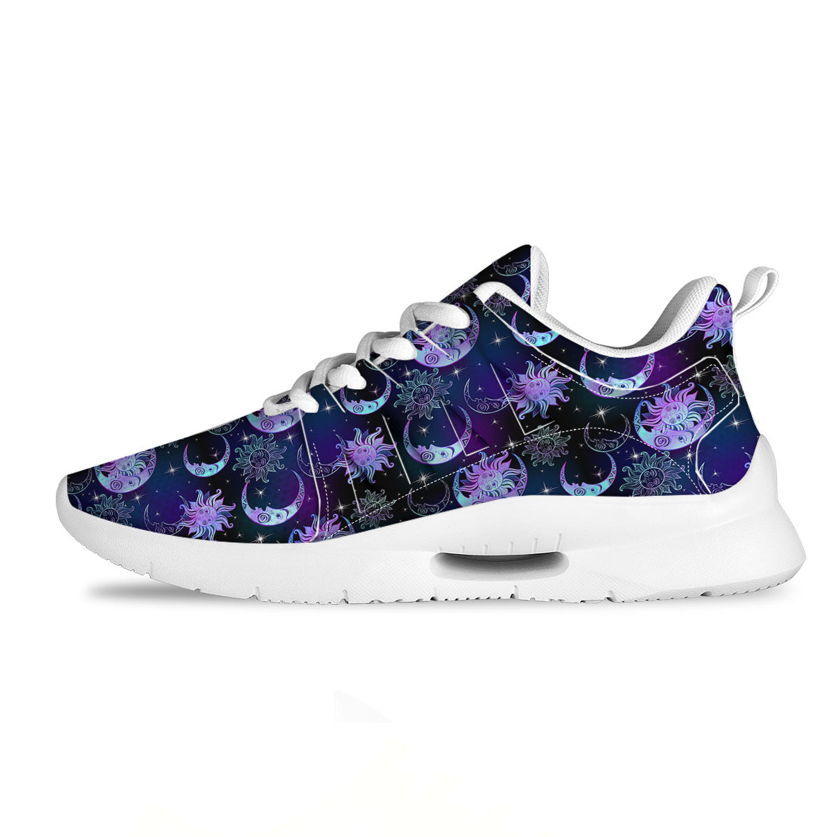 Sun And Moon Galaxy Celestial Print Tennis Shoes-grizzshop