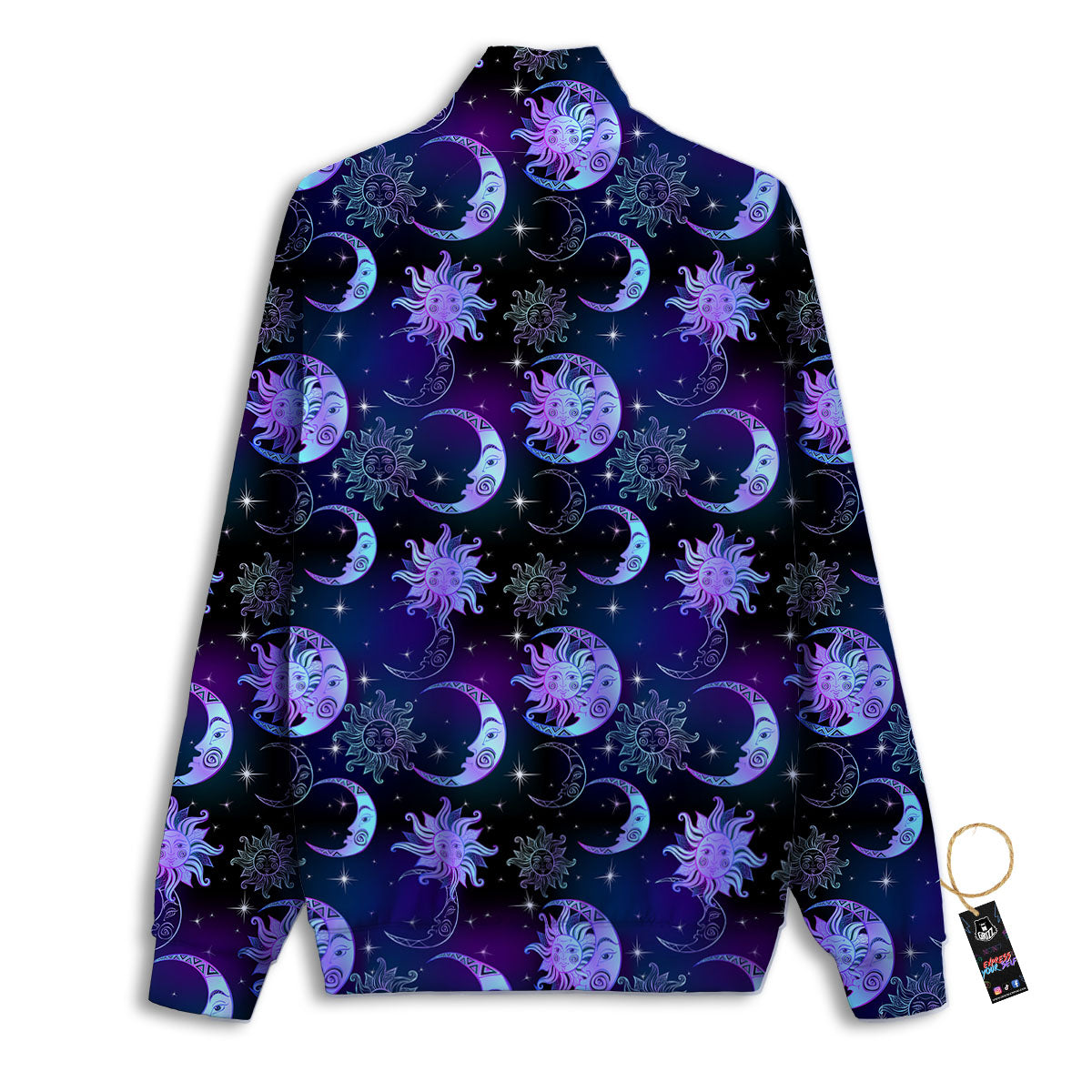 Sun And Moon Galaxy Celestial Print Track Jacket-grizzshop