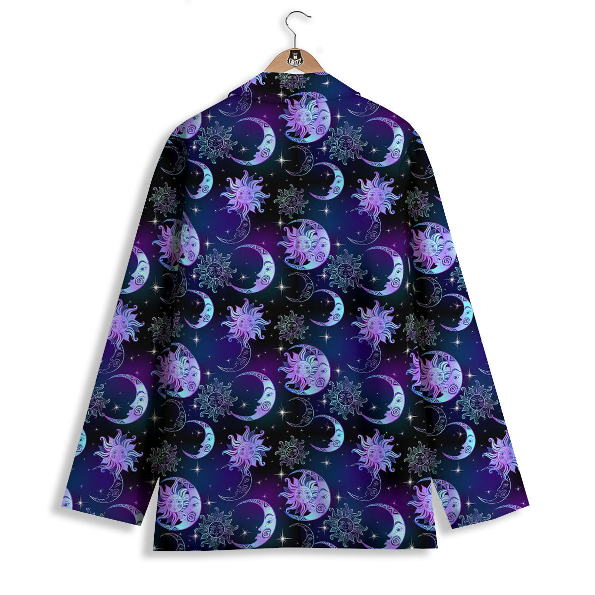Sun And Moon Galaxy Celestial Print Women's Blazer-grizzshop