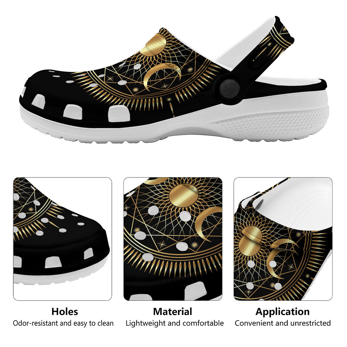 Sun And Moon Geometric Celestial Print Clog-grizzshop